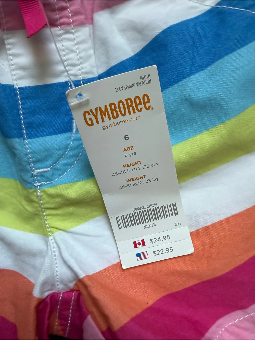 NWT Gymboree striped cotton elastic waist shorts 6
